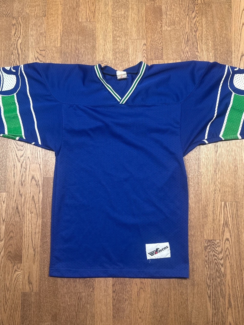 Vintage 80s 90s Ravens Knit Seattle Seahawks NFL Football Jersey Boys Medium